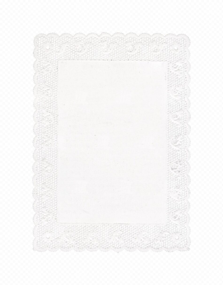 Embossed Paper Lace Border Frame with Scalloped Edges and Blank Center