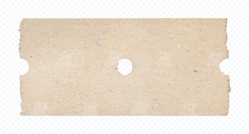 Blank Ticket Stub – Kraft Paper with Torn Edges and Punched Hole